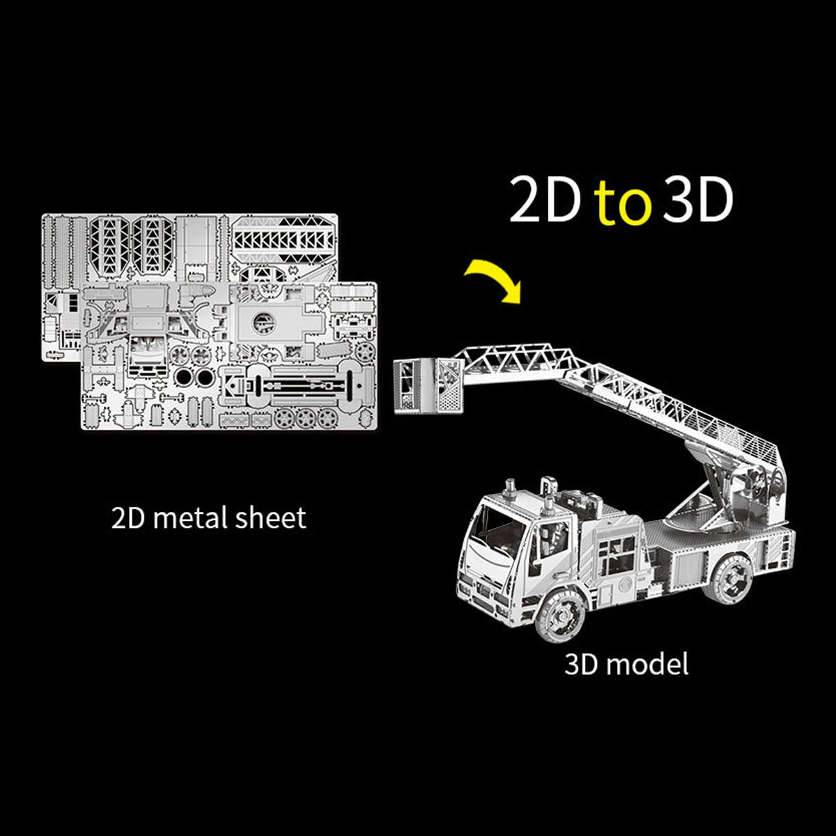 İtfaiye Aracı 3D Metal Puzzle