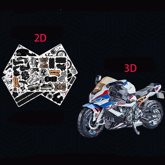 Spor Motorsiklet Renkli 3D Metal Puzzle